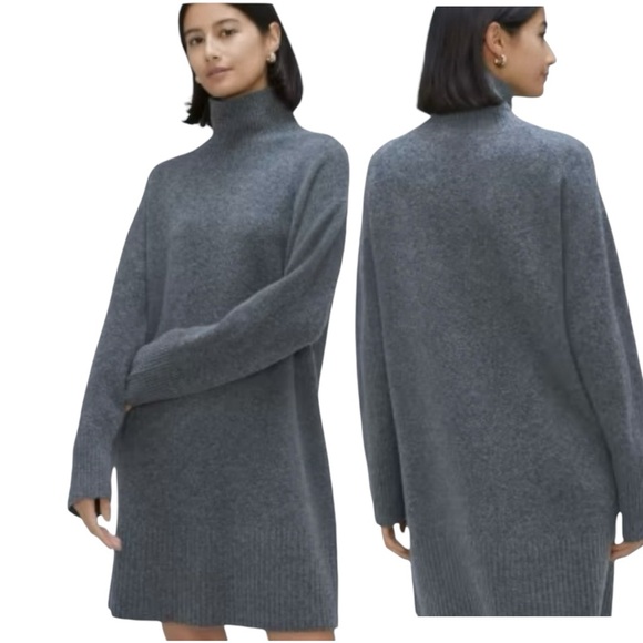❣️HP❣️Everlane The Cozy Turtleneck Sweater Dress Small Gray - Picture 1 of 15